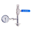 Gas Inlet Tee 1.5" Pressure Gauge Upgrade