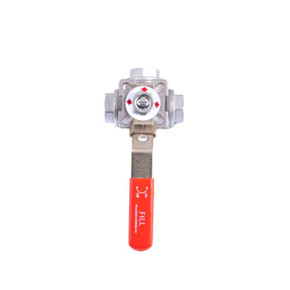 Ball Valve 3 Way 3/8" F-NPT Stainless Steel