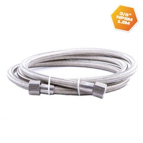 3/8" NPT PTFE 1.2m Stainless Steel Braided Hose