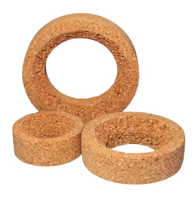A round bottom cork ring is designed to securely hold or stabilize glassware with a round bottom, such as round-bottom flasks or other similar vessels, during heating or other experiments