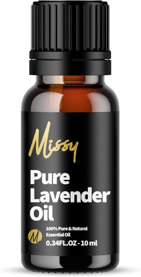 Missy Lavender Essential Oil, Relaxing & Balancing, High-Grade - 10ml Dripper Bottle