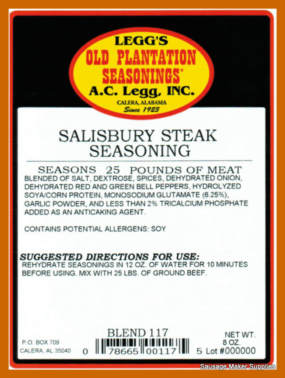 A.C. LEGG #117 - Salisbury Steak Seasoning