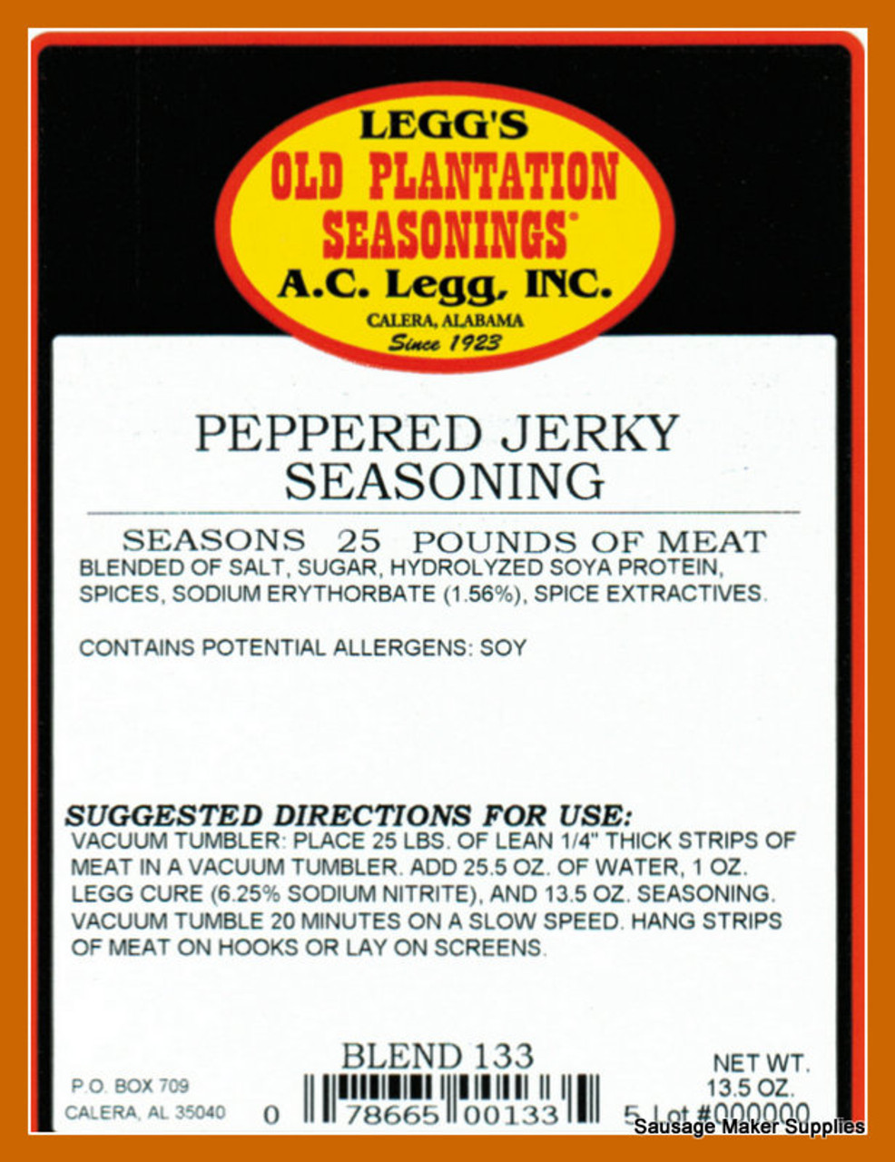 A.C. LEGG #133 - Peppered Jerky Seasoning Blend
