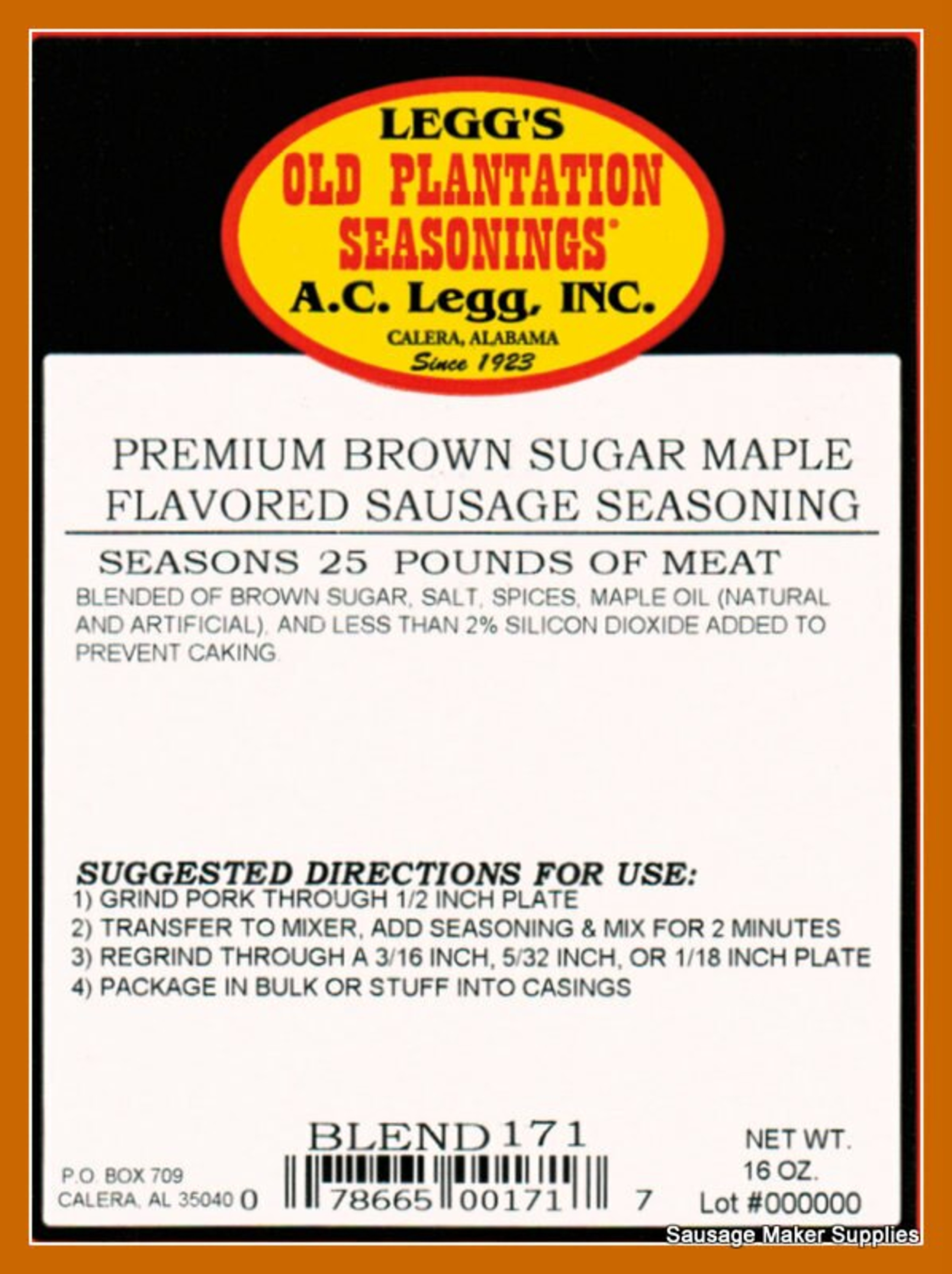  A.C. Legg Maple Flavored Breakfast Sausage : Mixed