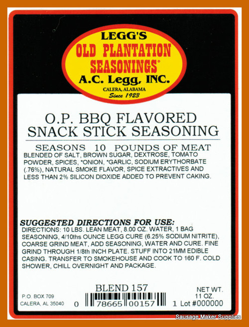 A.C. LEGG #157 - BBQ Flavored Snack Stick Seasoning