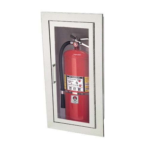 14.5" x 29.5" x 8" BUENA Acrylic w/ Lock Surface Fire Extinguisher Cabinet - Aluminum - Potter Roemer
