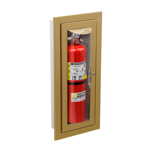 12" x 27" x 4.75" LOMA Recessed 0.5" Fire Extinguisher Cabinet - Stainless Steel - Potter Roemer