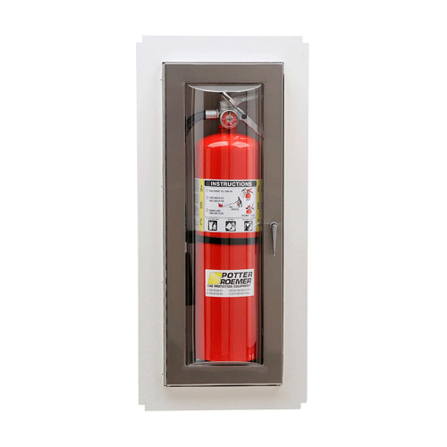 9" x 24" x 4" LOMA Trimless Fire Extinguisher Cabinet - Brass - Potter Roemer