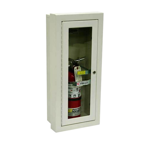 12" x 27" x 8" ALTA Semi-Recessed 3" Fire Extinguisher Cabinet - Aluminum - Potter Roemer