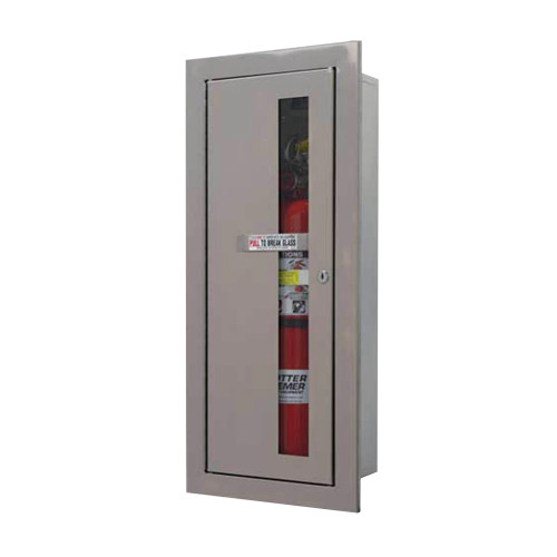 9" x 24" x 5" ALTA Recessed 1/2" Fire Extinguisher Cabinet - Aluminum - Potter Roemer