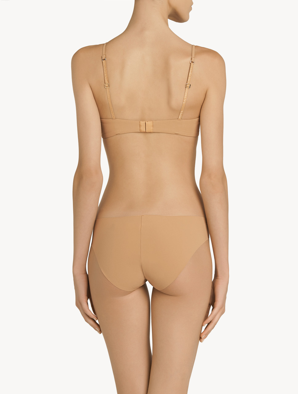 Latte-coloured underwired non-padded bra