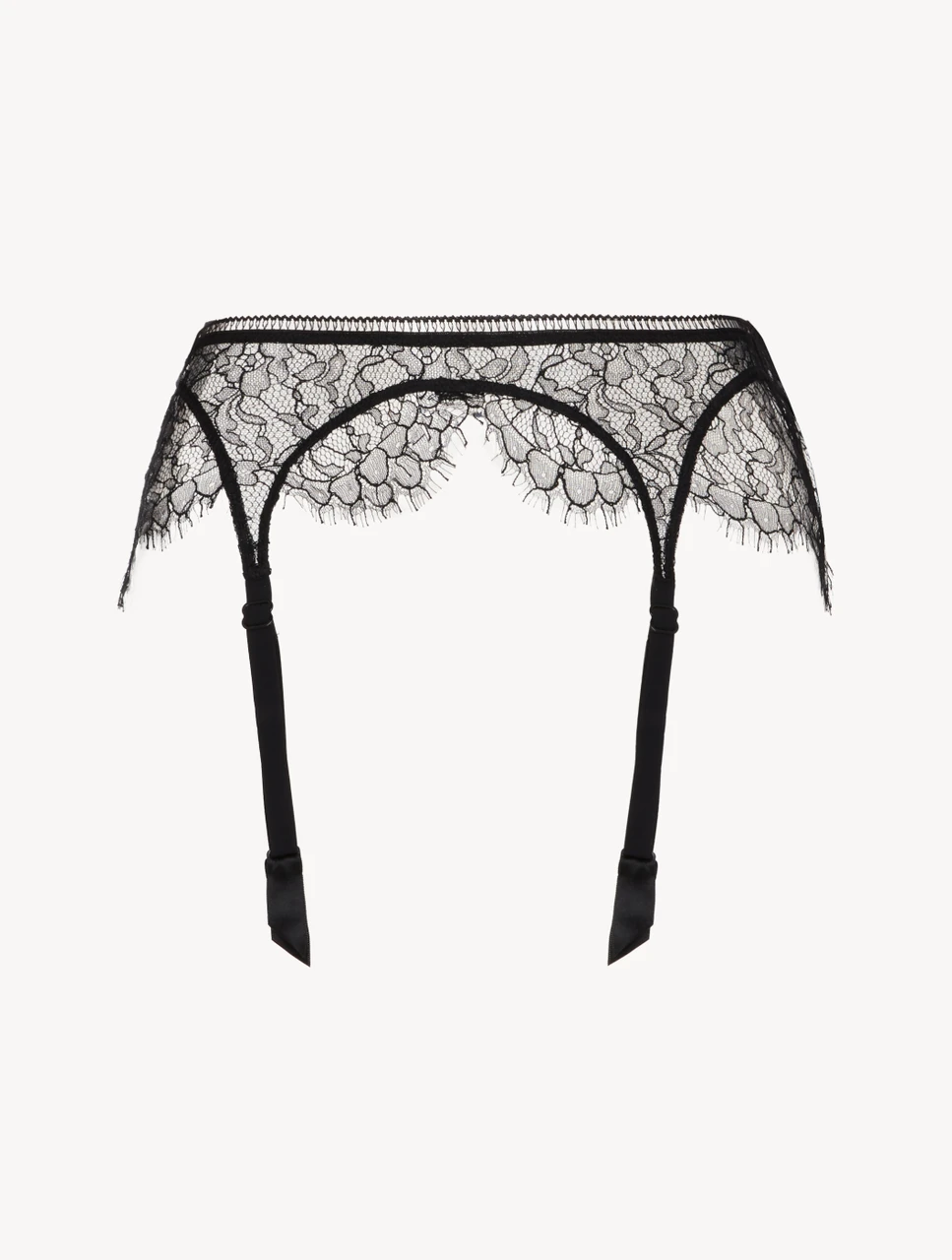 Lace Suspender Belt in Onyx | La Perla display picture 2