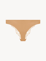 Nude Brazilian brief with Chantilly lace_0