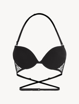 Black T-shirt multiway bra with Chantilly lace_0