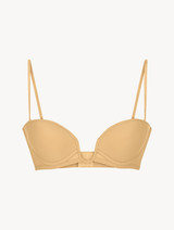Hazel-coloured underwired padded bandeau U-bra_0