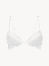 Off-white padded push-up bra with Leavers lace trim_0