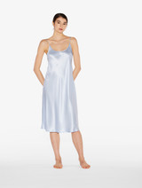 Silk midi nightdress in azure_1