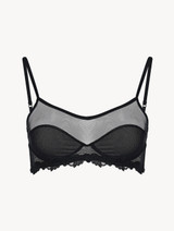 Bralette in black stretch tulle_0