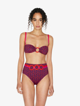 High-waisted belted bikini briefs in Red and Blue_1