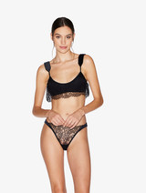 Wireless Bra in Black with lace overlay_1