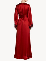 Red long silk robe with frastaglio_2