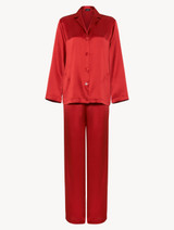 Silk pyjamas in garnet_0