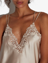 Rose Beige camisole in silk with macramé frastaglio_4