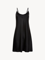 Black silk short slip_0