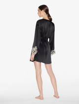 Black silk short robe with frastaglio_2