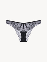 Brazilian Briefs in Black with Leavers Lace_0