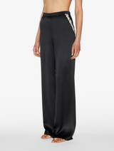 Black silk long pyjamas with frastaglio_3