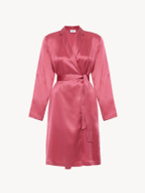Silk short robe in wild orchid_0