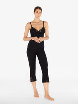 Cashmere Blend Ribbed Camisole in Onyx with Frastaglio_3