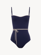 Monogram Underwired Swimsuit in Navy_0