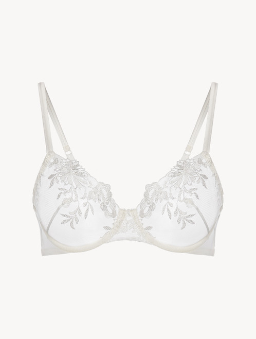 Underwired Bra in Halo and Ivory Nude with embroidered tulle