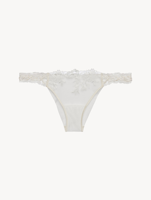 Brazilian Brief in off-white Lycra with embroidered tulle_3
