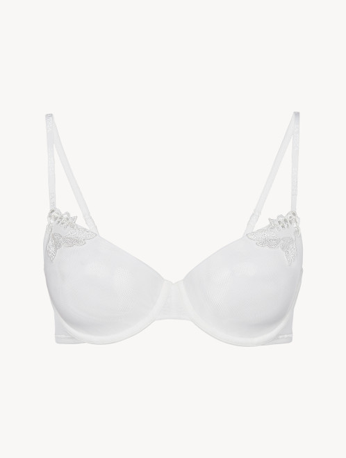 Balconette Bra in Halo and Ivory Nude with embroidered tulle