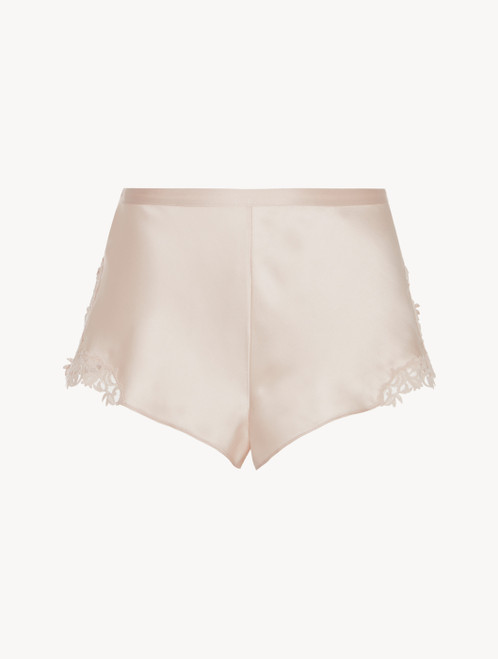 Rose Beige sleep shorts with macramé frastaglio_3