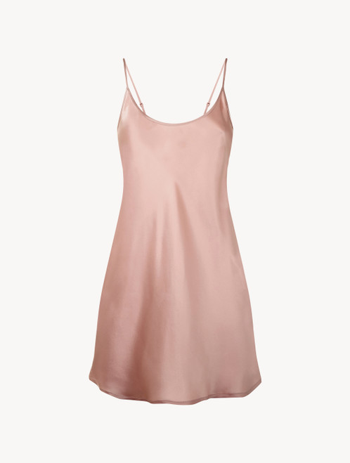 Powder pink silk short slip_2