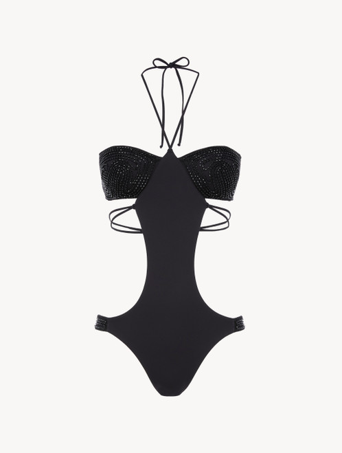 Trikini in Black with beading_1