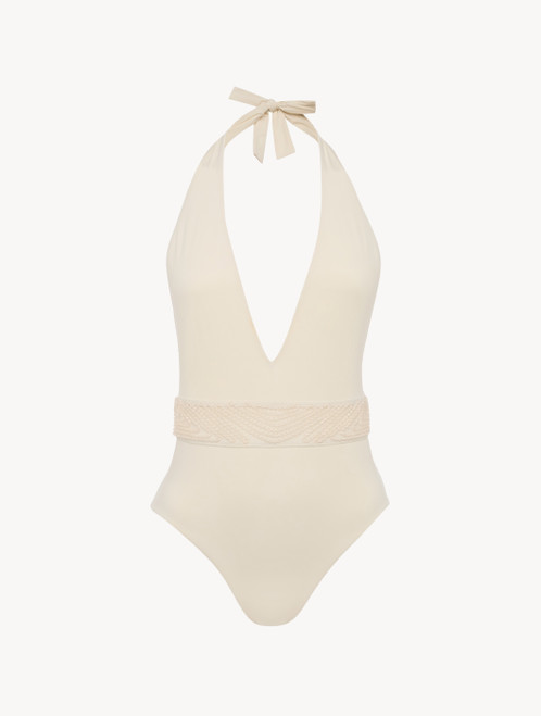 Swimsuit in Champagne with beading_0