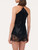 Black silk halterneck camisole with Leavers lace trim_2