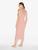 Cashmere Blend Ribbed Long Nightgown in Blush Clay with Frastaglio_2