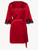 Red silk short robe with black frastaglio_0