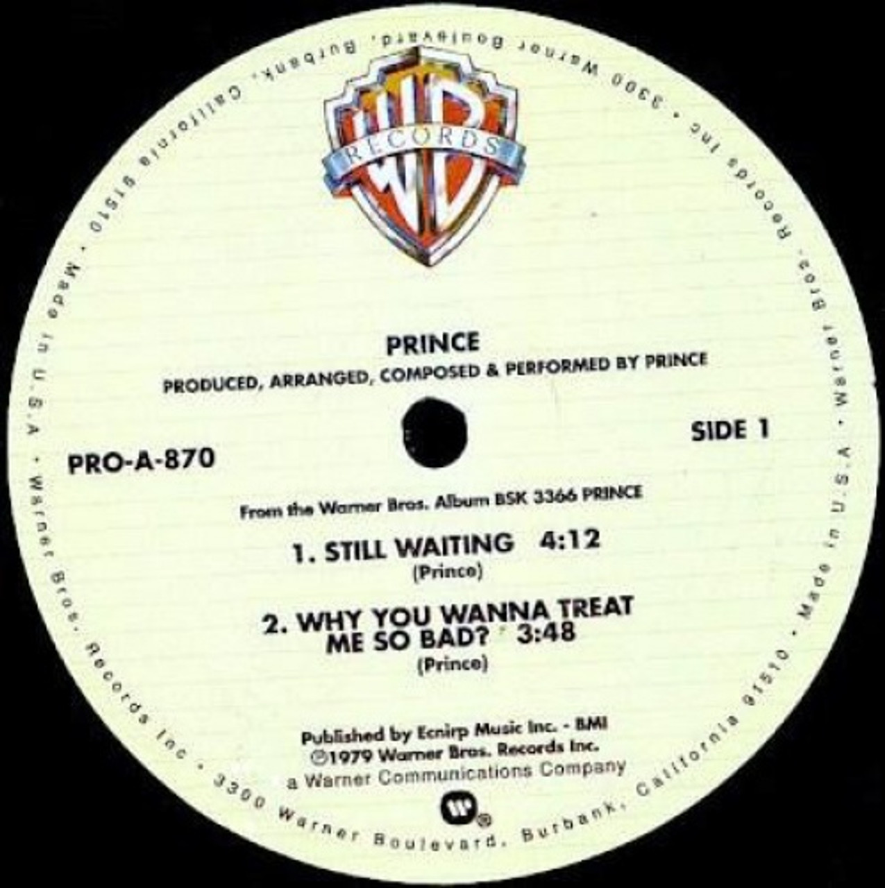 Prince Still Waiting 12" Vinyl Ear Candy Music