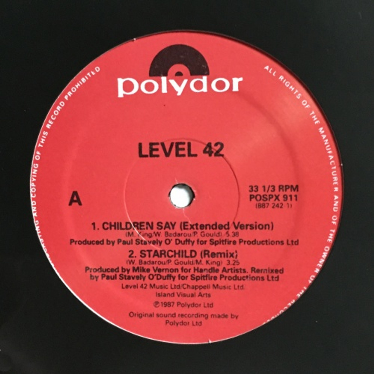 Level 42 - Children Say / Starchild / Platinum Edition Megamix - 12