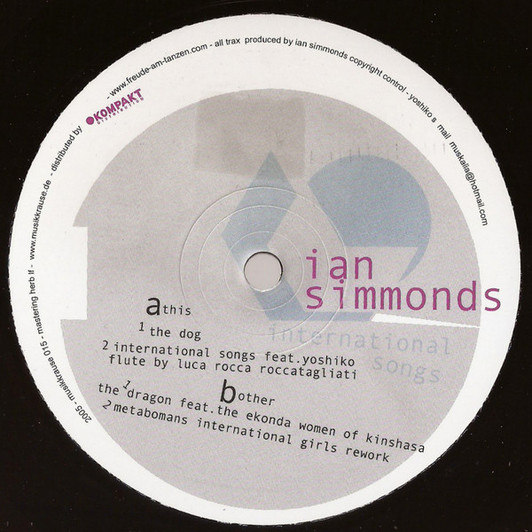Ian Simmonds - International Songs - 12" Vinyl Ian Simmonds - International Songs - 12" Vinyl