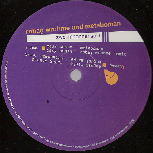 Robag Wruhme Und Metaboman - Zwei Maenner Im Split - 12" Vinyl Robag Wruhme Und Metaboman - Zwei Maenner Im Split - 12" Vinyl