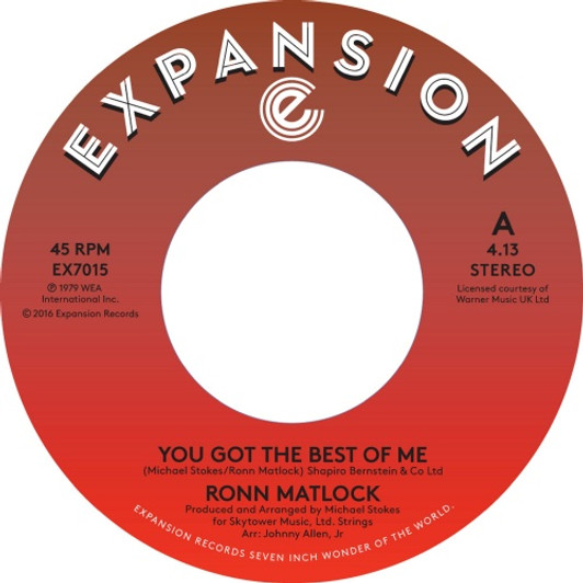 Ronn Matlock - You Got The Best Of Me - 7" Vinyl Ronn Matlock - You Got The Best Of Me - 7" Vinyl