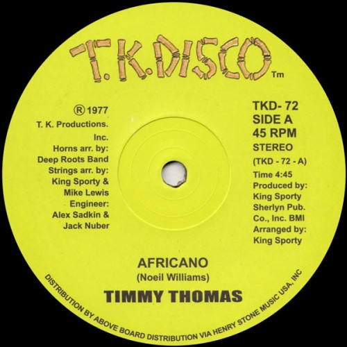 Timmy Thomas - Africano (UK reissue) - 12" Vinyl